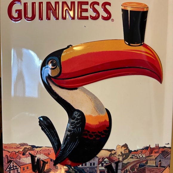 Guinness| Toucan Art Metal Sign in Orange and Black 8 x 12” - Picture 3 of 5